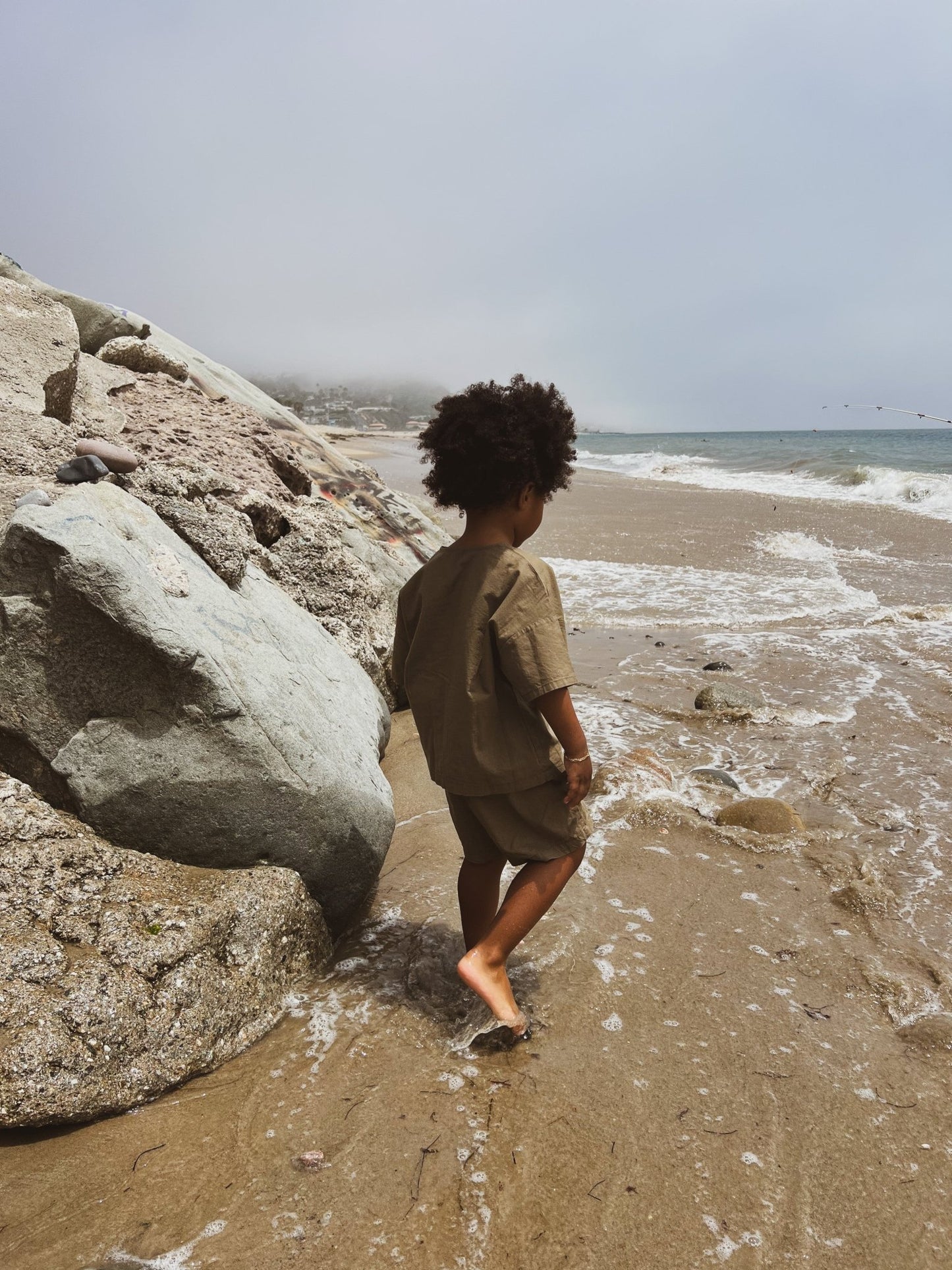 The Linen Set - The Tribe of Lion Olive Color Back View